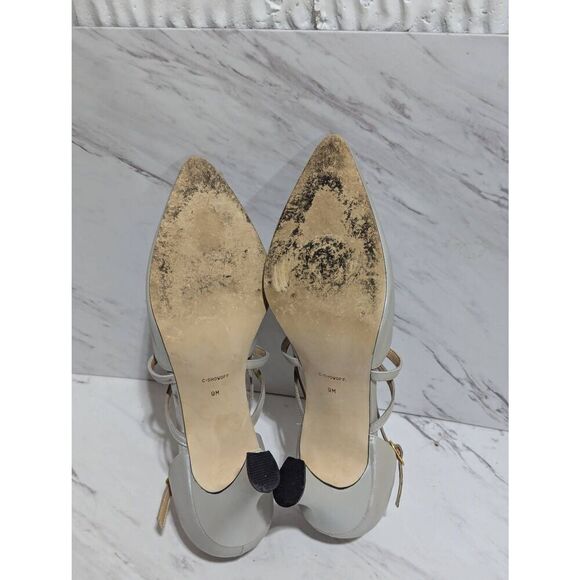 Calico Women's Shimmery Gray Buckle Closure Pointed Toe Pump 3" Heels Size 9 - Picture 7 of 7